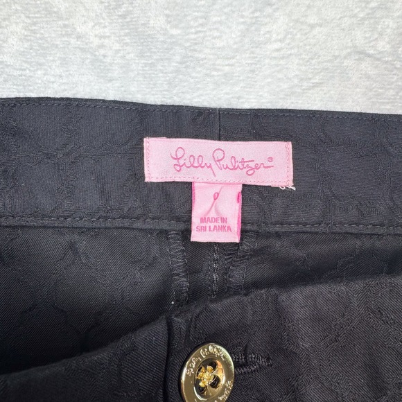 LILLY PULITZER Women's 0 Black Jacquard‎ Kelly Textured Ankle Length Skinny Pant - Picture 4 of 9